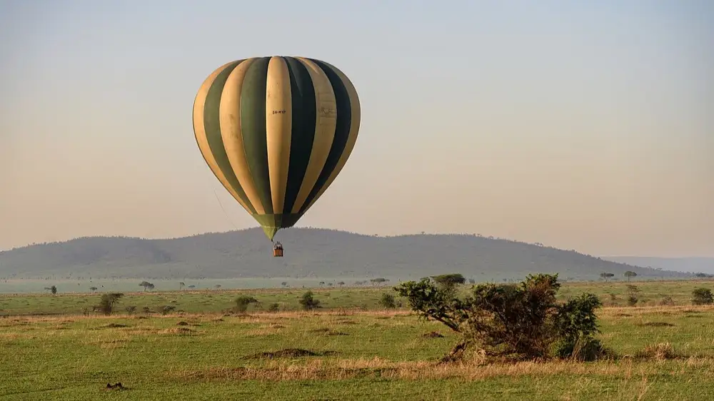 Hot-air balloon over the Serengeti